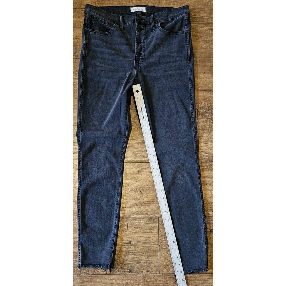 MADEWELL Womens Size 28 Black Stretch Denim 10" High Rise Skinny Jeans 29x26 - Picture 7 of 16